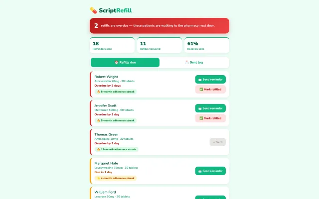 ScriptRefill demo screenshot
